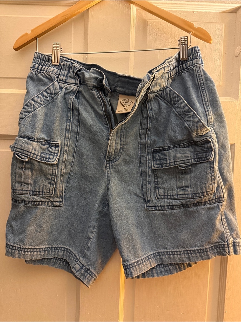 Vintage St. John's Bay Light Blue Denim Cargo Shorts